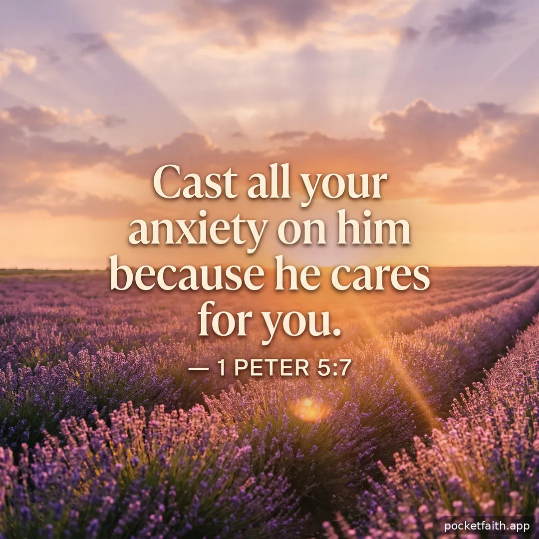 Cast all your anxiety on him because he cares for you. — 1 Peter 5:7