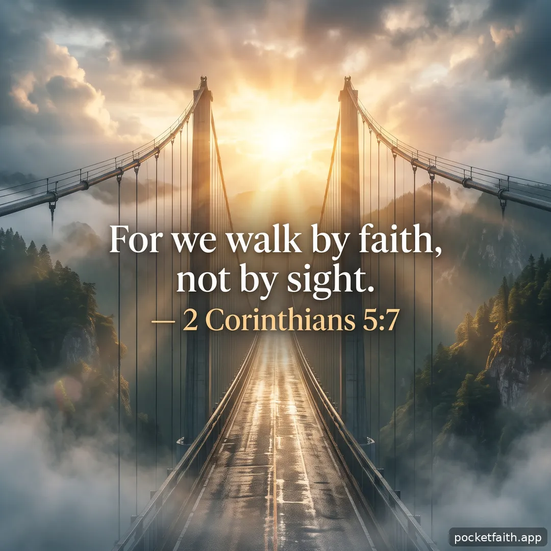 For we walk by faith, not by sight. — 2 Corinthians 5:7