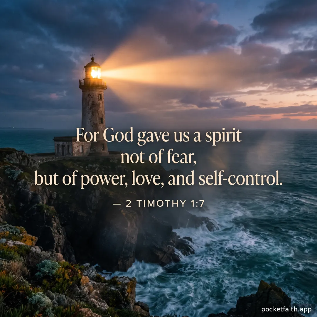 For God gave us a spirit not of fear, but of power, love, and self-control. — 2 Timothy 1:7
