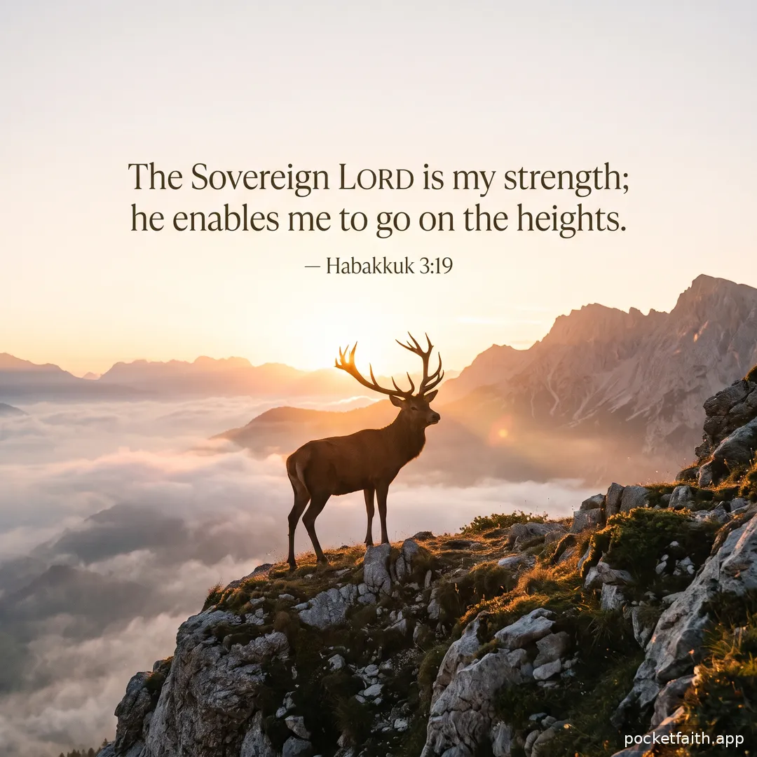 The Sovereign LORD is my strength; he enables me to go on the heights. — Habakkuk 3:19