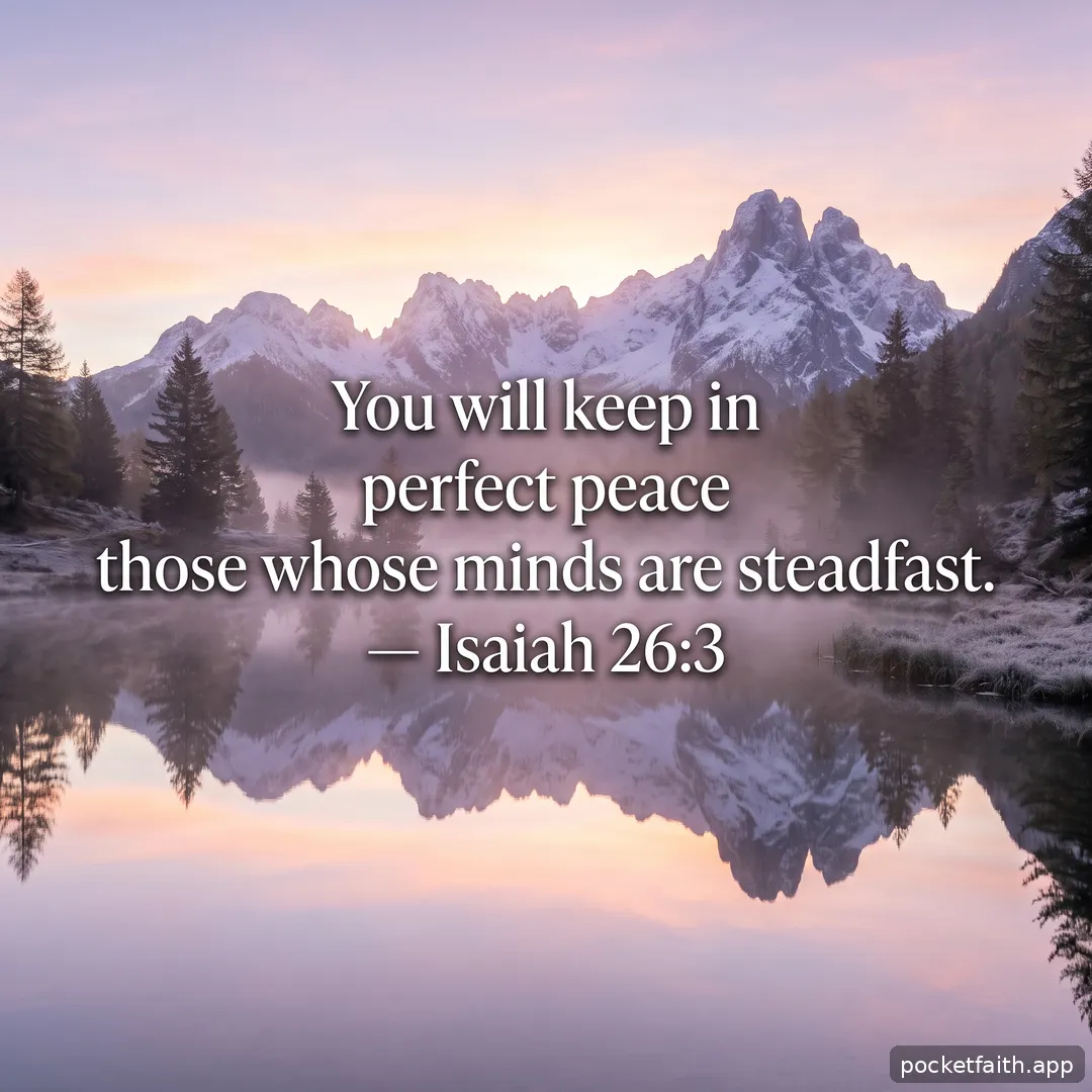 You will keep in perfect peace those whose minds are steadfast. — Isaiah 26:3