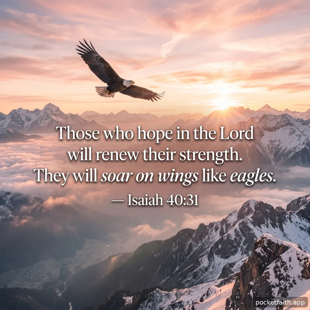 Those who hope in the Lord will renew their strength. They will soar on wings like eagles. — Isaiah 40:31