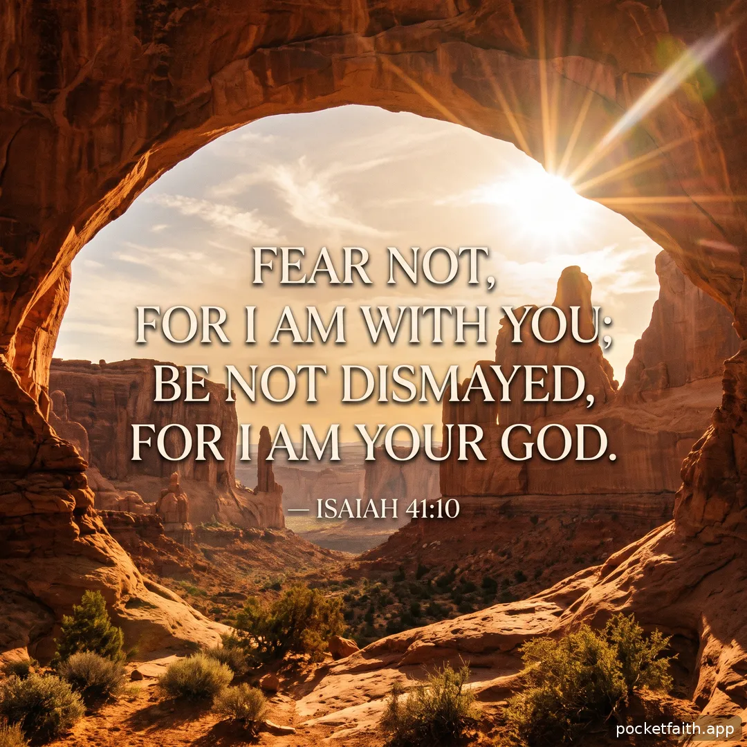 Fear not, for I am with you; be not dismayed, for I am your God. — Isaiah 41:10