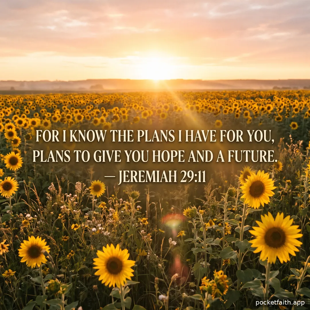 For I know the plans I have for you, plans to give you hope and a future. — Jeremiah 29:11