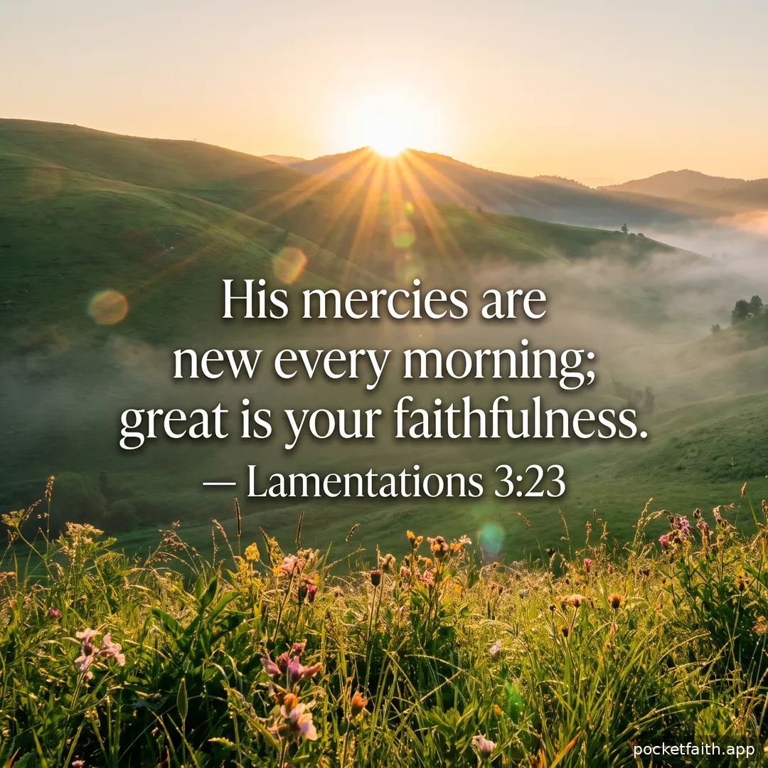 His mercies are new every morning; great is your faithfulness. — Lamentations 3:23