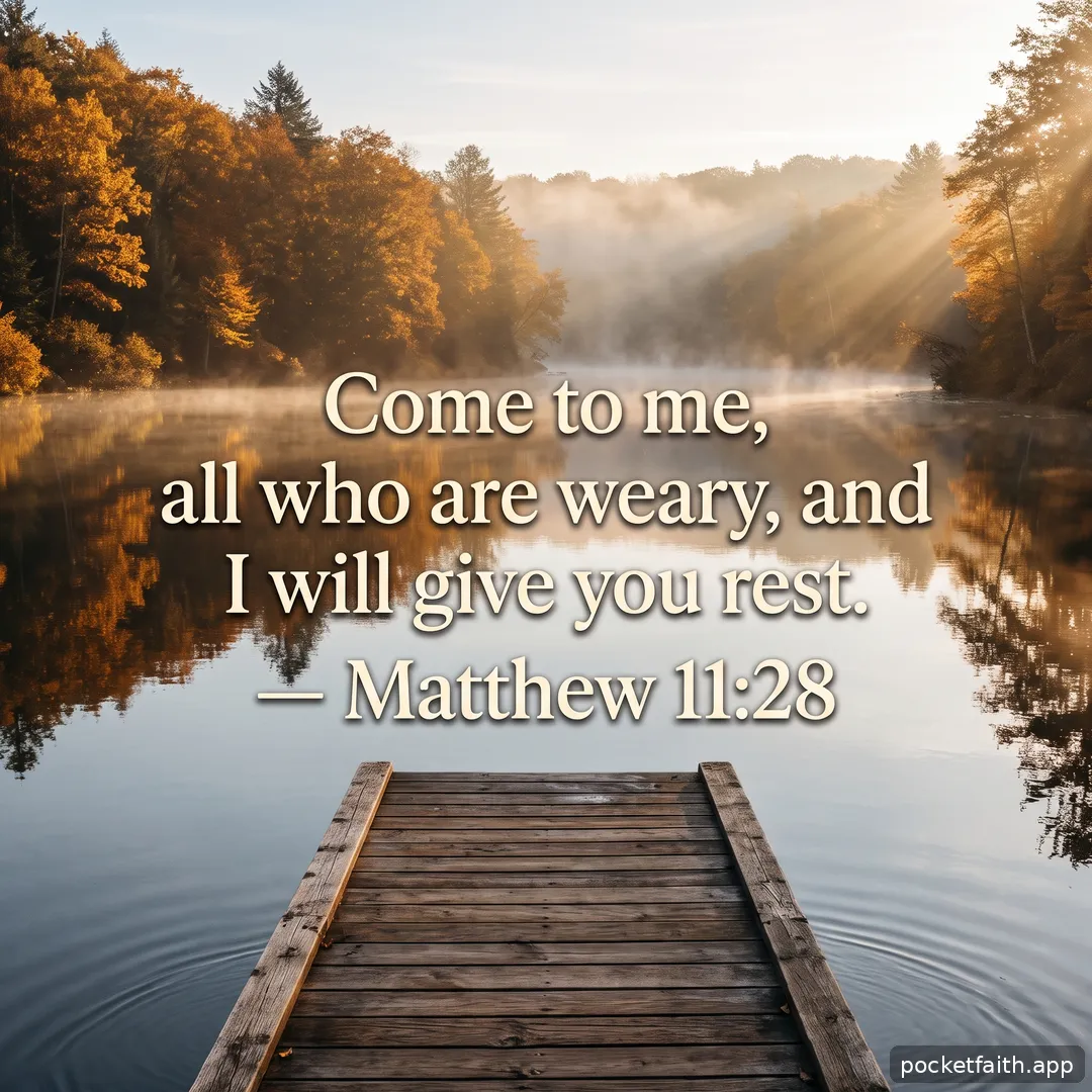 Come to me, all who are weary, and I will give you rest. — Matthew 11:28