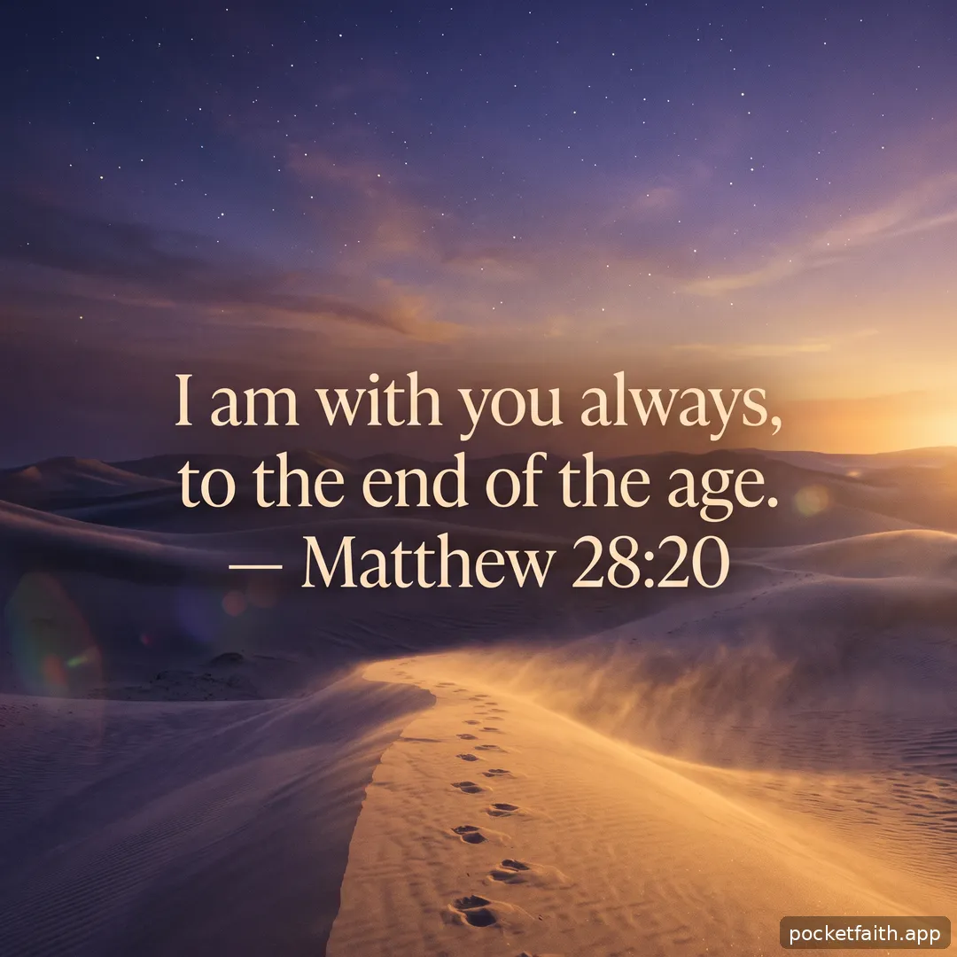 I am with you always, to the end of the age. — Matthew 28:20