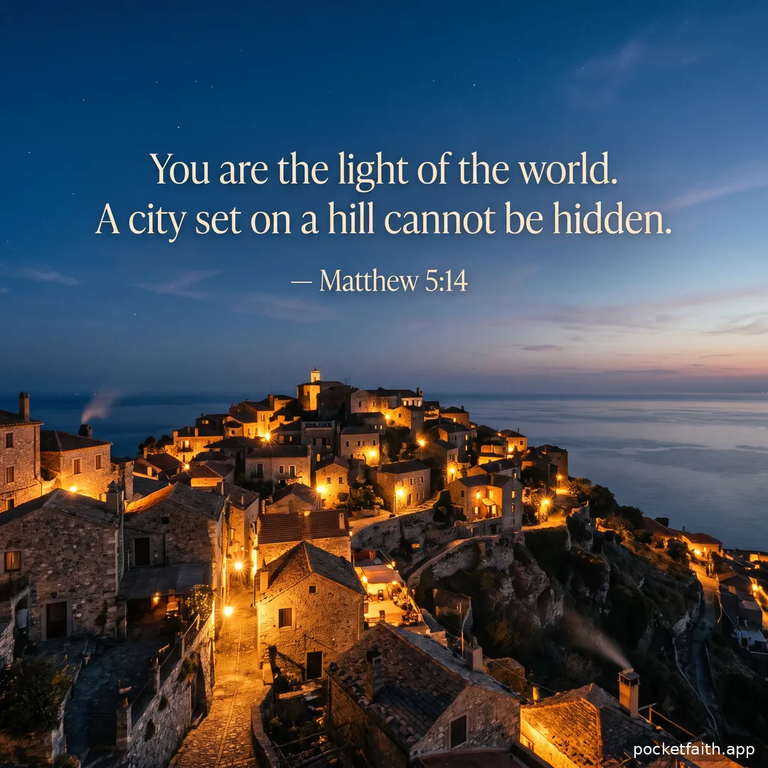 You are the light of the world. A city set on a hill cannot be hidden. — Matthew 5:14