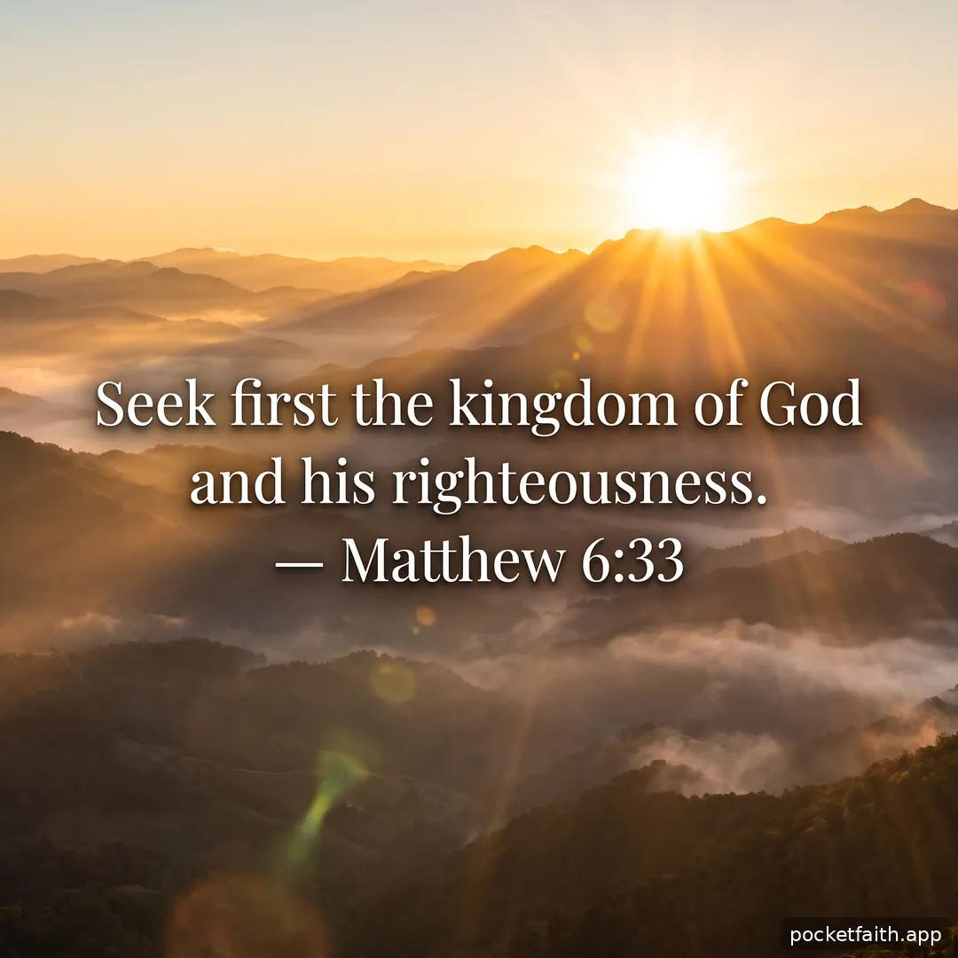 Seek first the kingdom of God and his righteousness. — Matthew 6:33