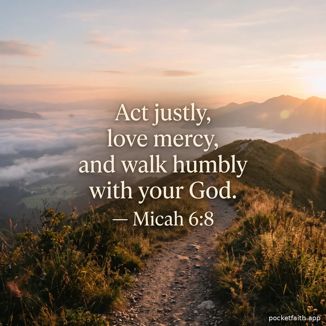 Act justly, love mercy, and walk humbly with your God. — Micah 6:8