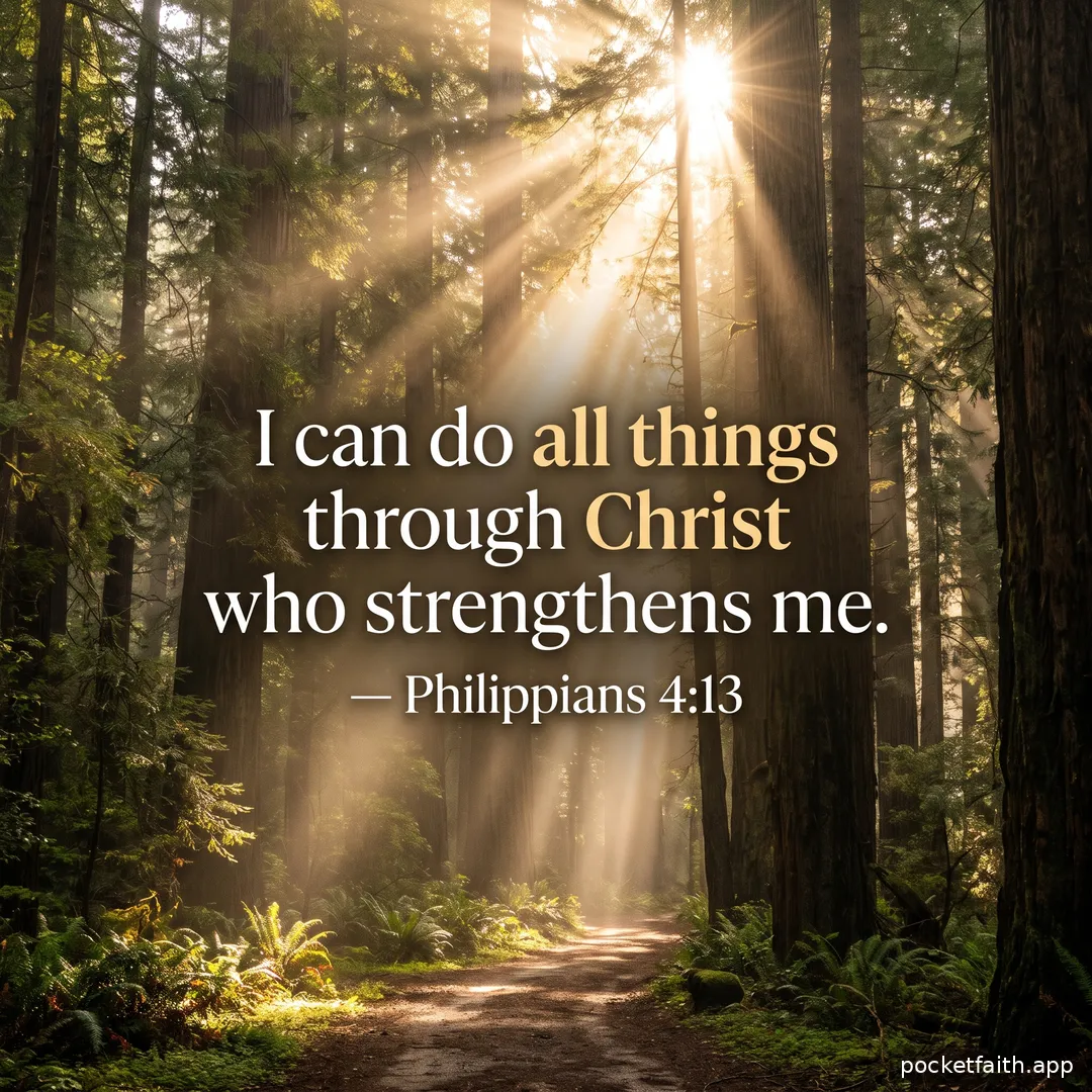 I can do all things through Christ who strengthens me. — Philippians 4:13
