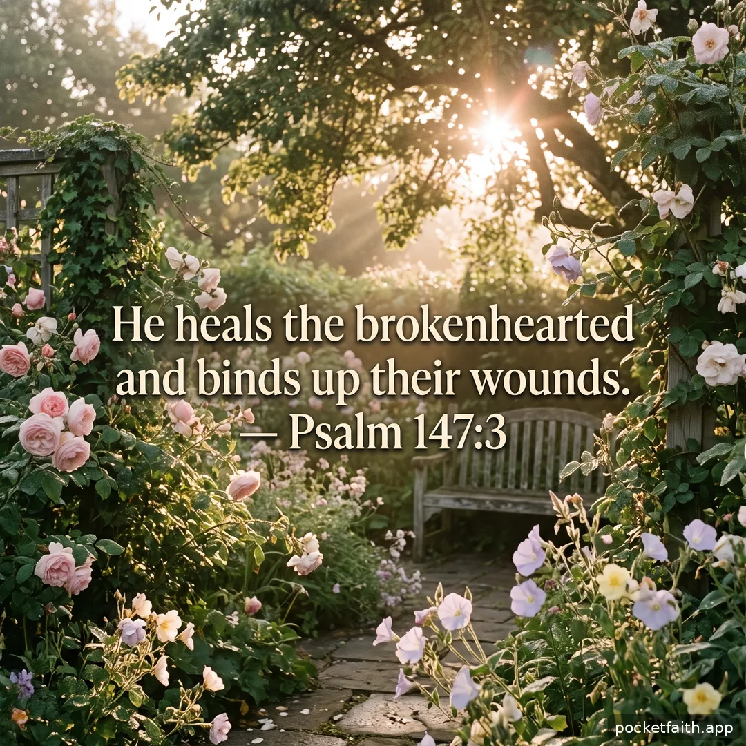 He heals the brokenhearted and binds up their wounds. — Psalm 147:3