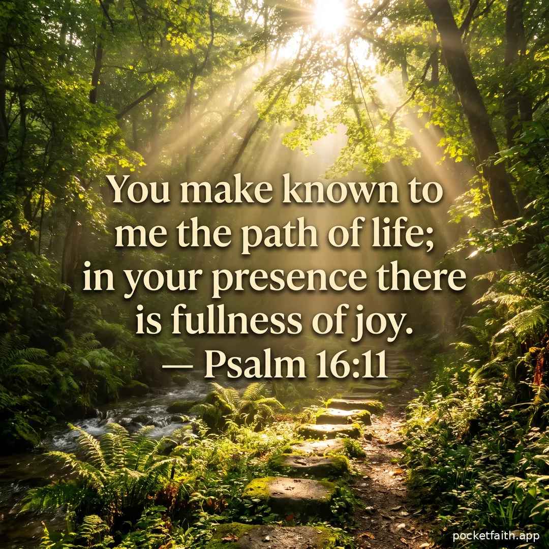 You make known to me the path of life; in your presence there is fullness of joy. — Psalm 16:11