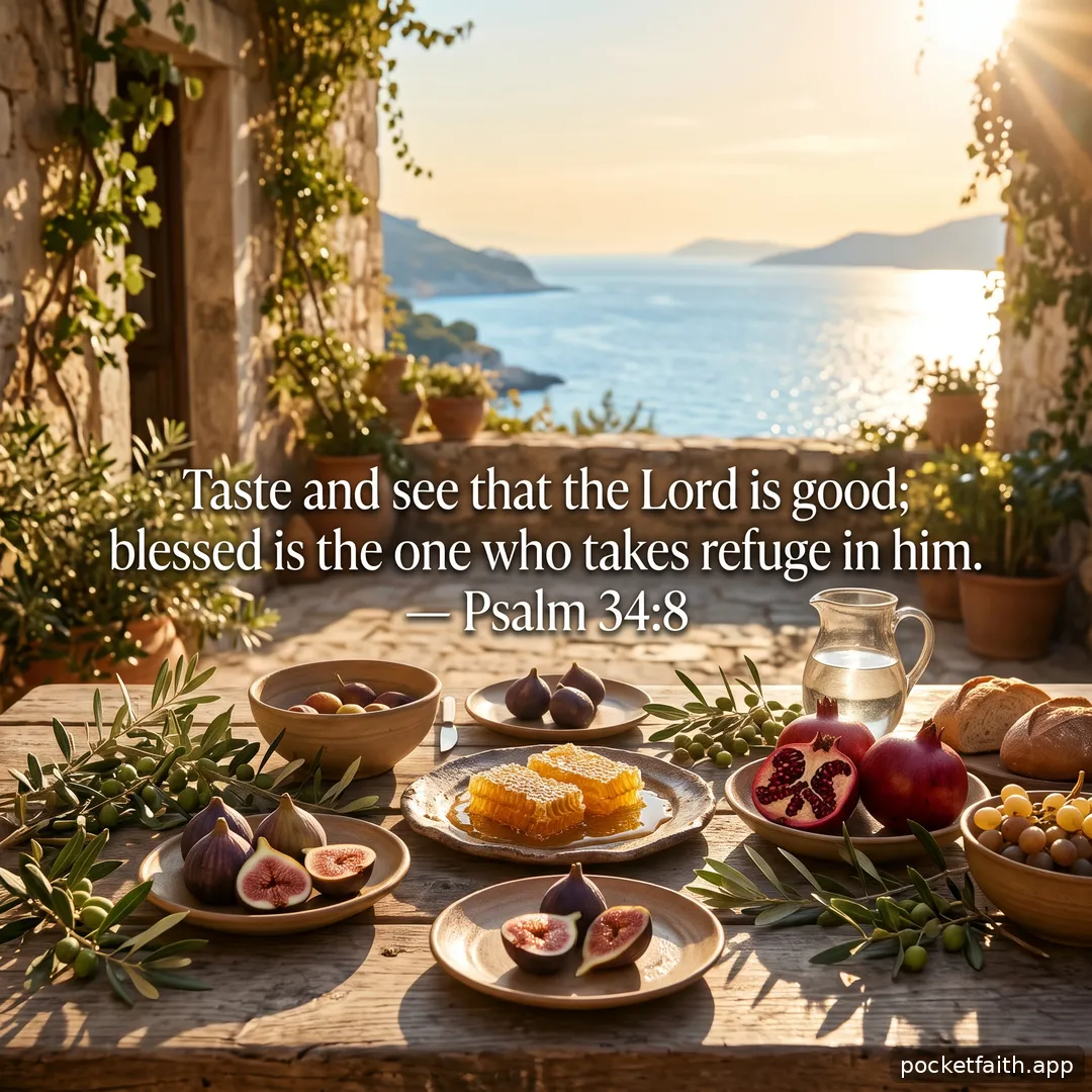 Taste and see that the Lord is good; blessed is the one who takes refuge in him. — Psalm 34:8