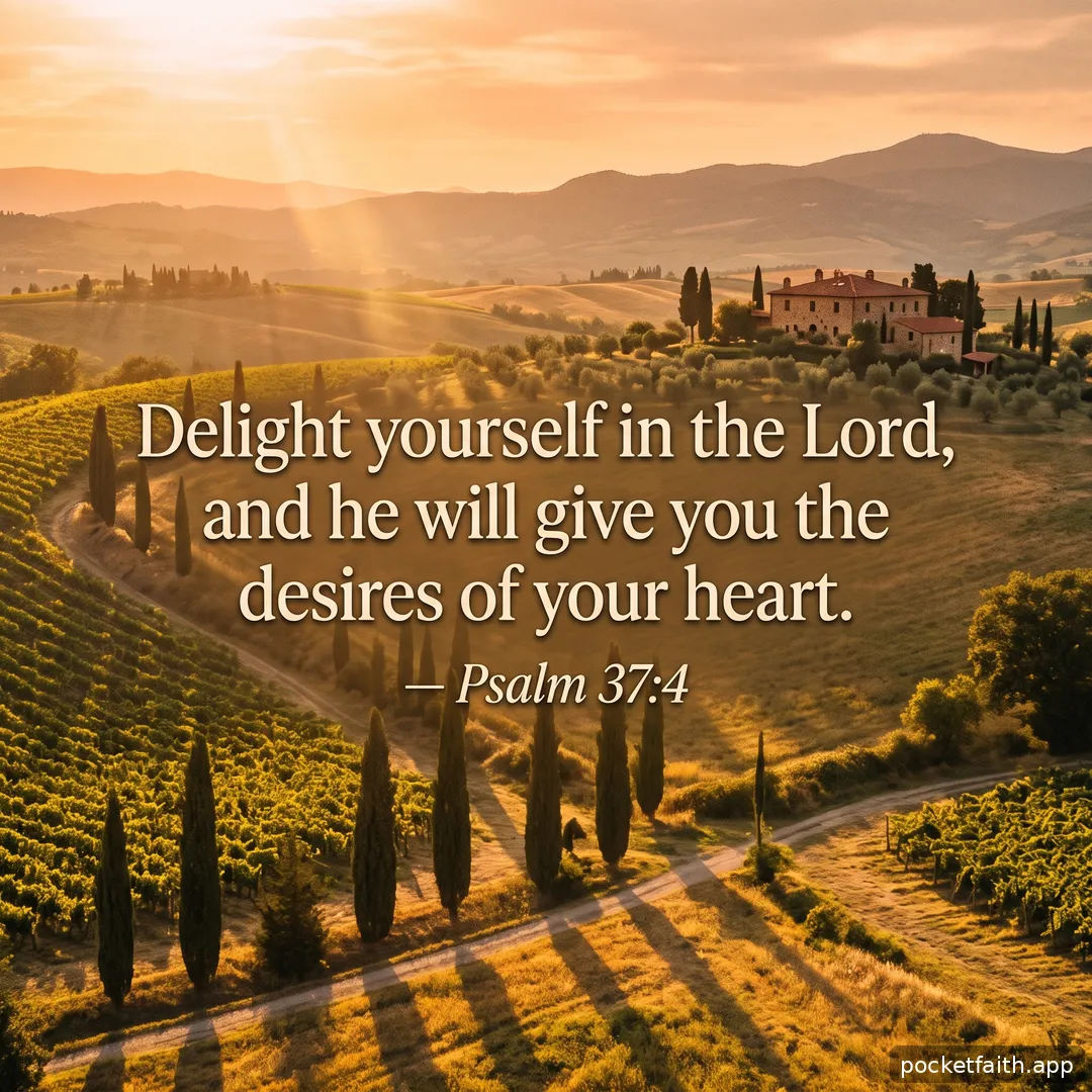 Delight yourself in the Lord, and he will give you the desires of your heart. — Psalm 37:4
