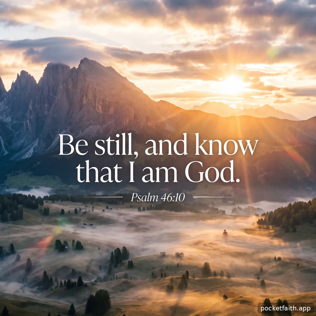 Be still, and know that I am God. — Psalm 46:10
