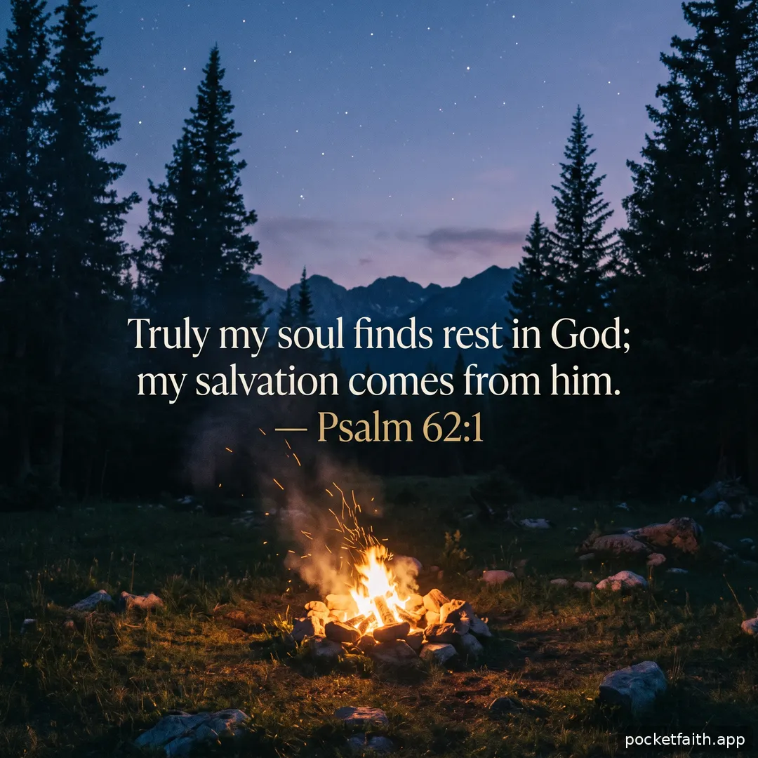 Truly my soul finds rest in God; my salvation comes from him. — Psalm 62:1