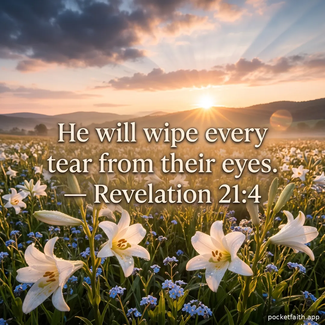 He will wipe every tear from their eyes. — Revelation 21:4