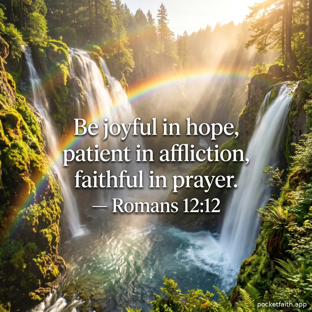 Be joyful in hope, patient in affliction, faithful in prayer. — Romans 12:12