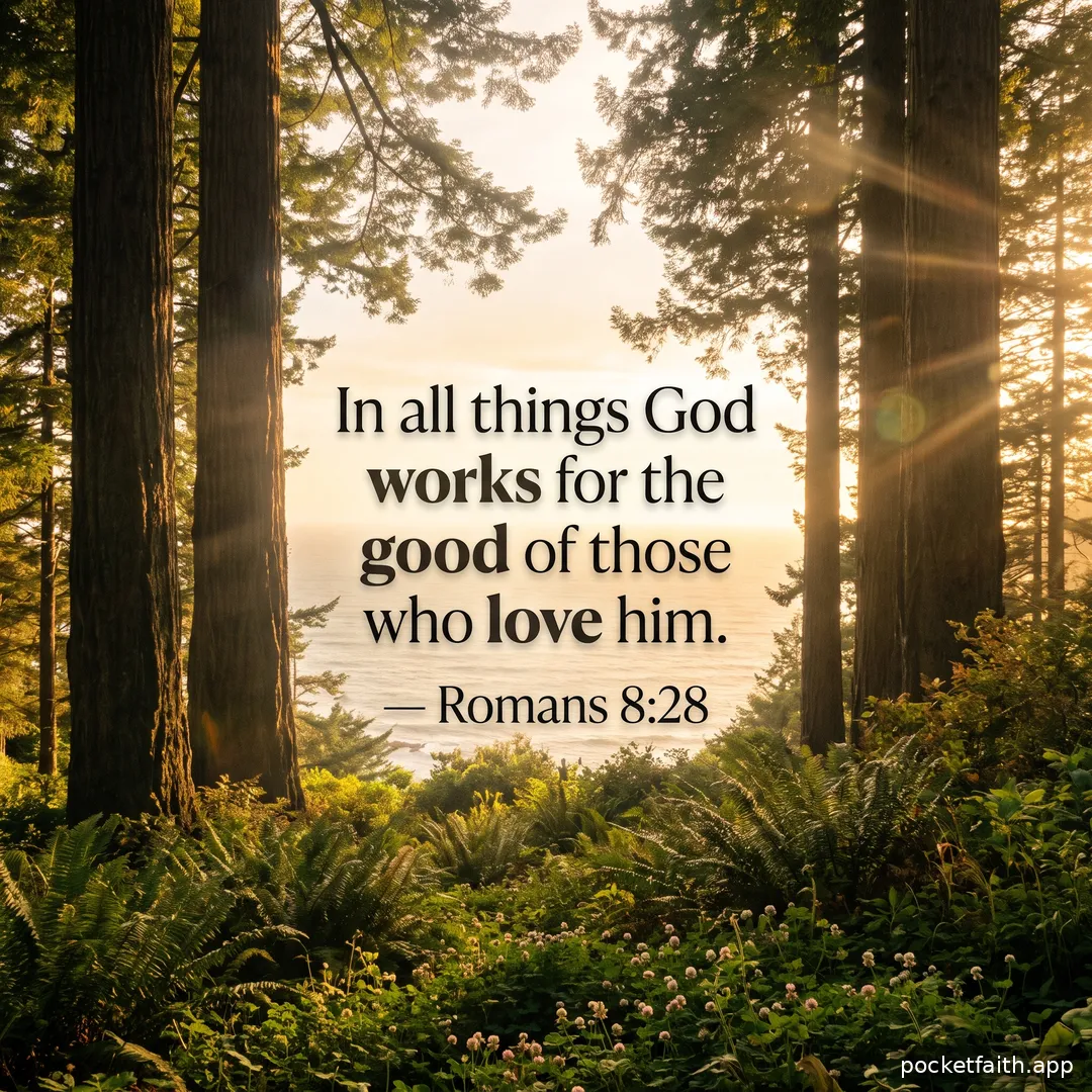 In all things God works for the good of those who love him. — Romans 8:28